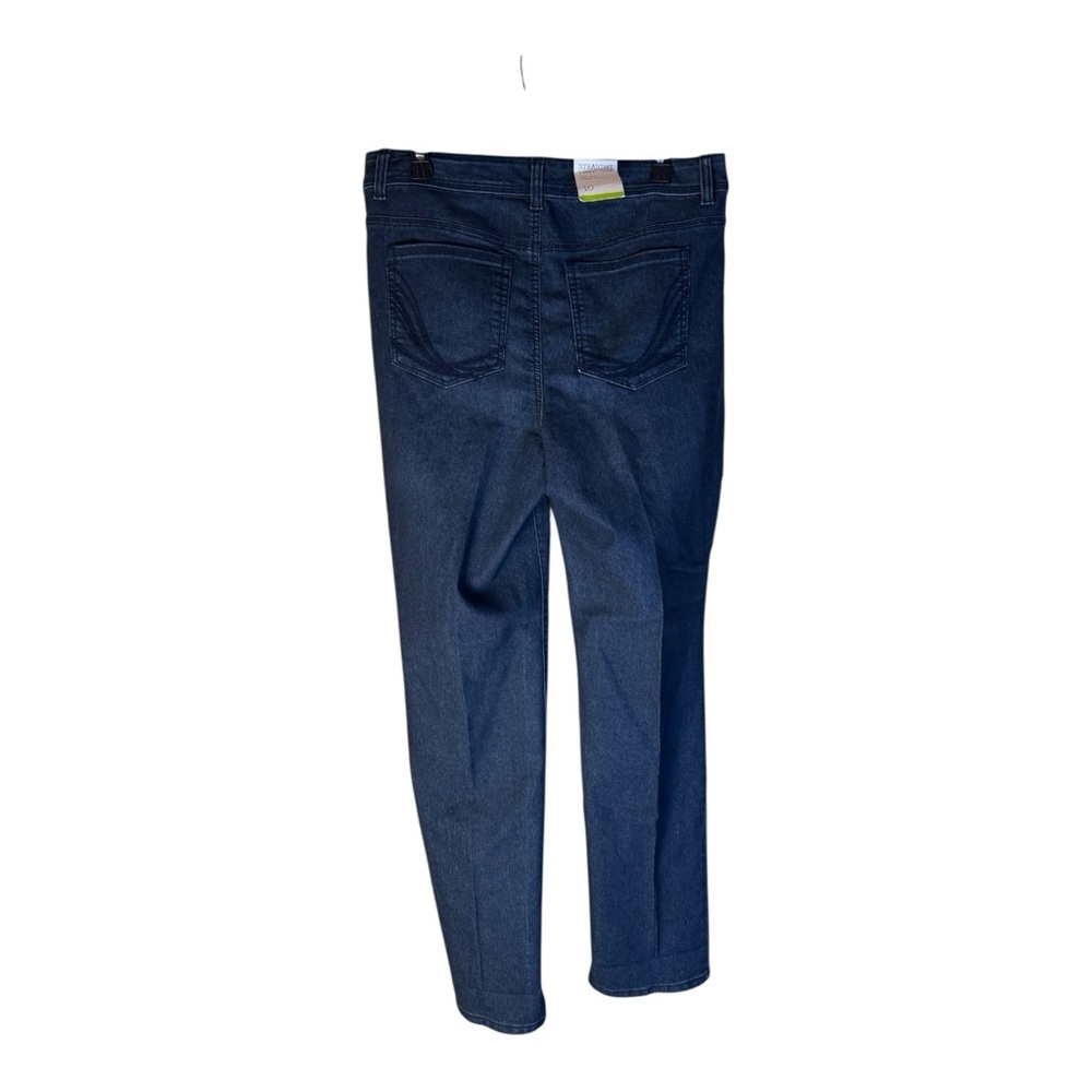 NWT Style & Co. Ladies Size 10 Rail Straight Dark Wash Mid-Rise Dress Jeans - Picture 3 of 13